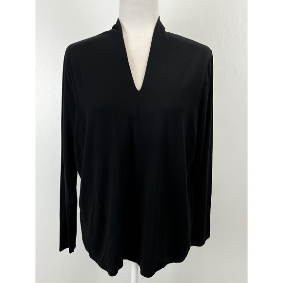 Talbots Tops - Talbots Black Stretch Shirt Top 1X Plus GUC Vneck Women's Classic Basic